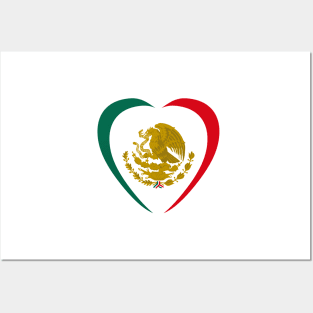 Mexican Patriot Flag Series (Heart) Posters and Art
